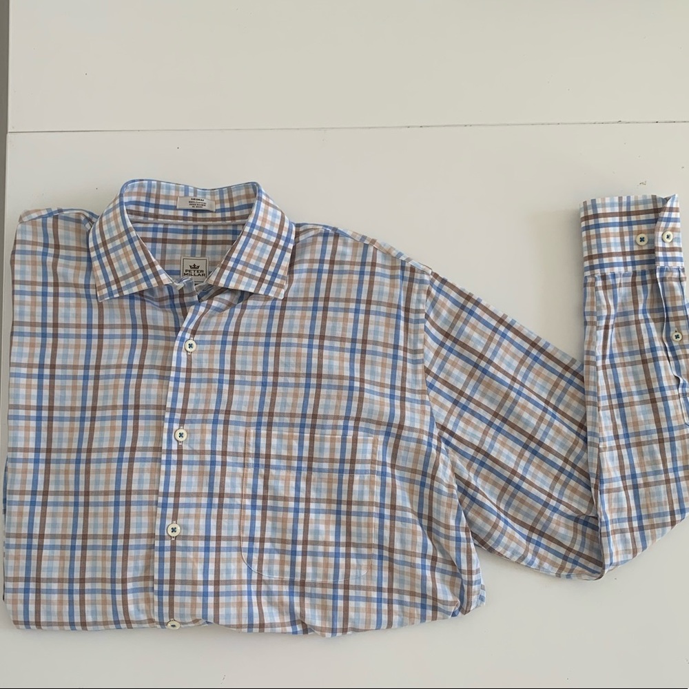 Peter Millar checkered button up shirt